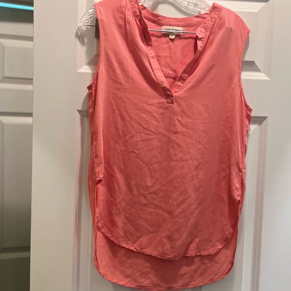 3/$19 Cloth & Stone coral pink sleeveless tunic tank top - Picture 5 of 14